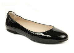 SESTO MEUCCI 28405 Black Krinkle Patent Casual Flats Classics Shoe