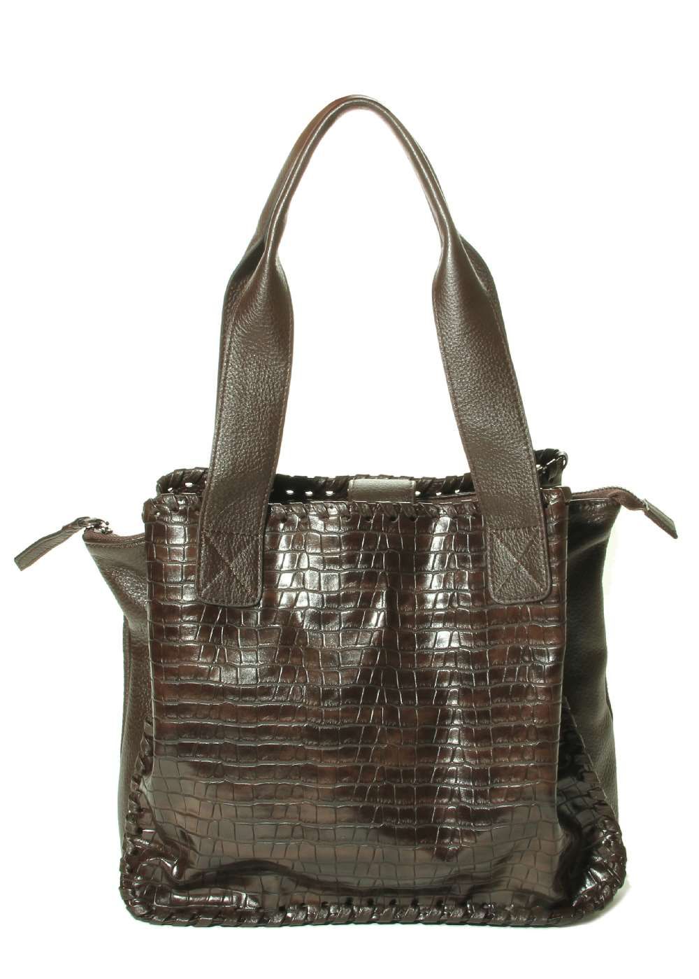 Marmi Exclusive Giselle Brown Croco Print Shoulder Bag