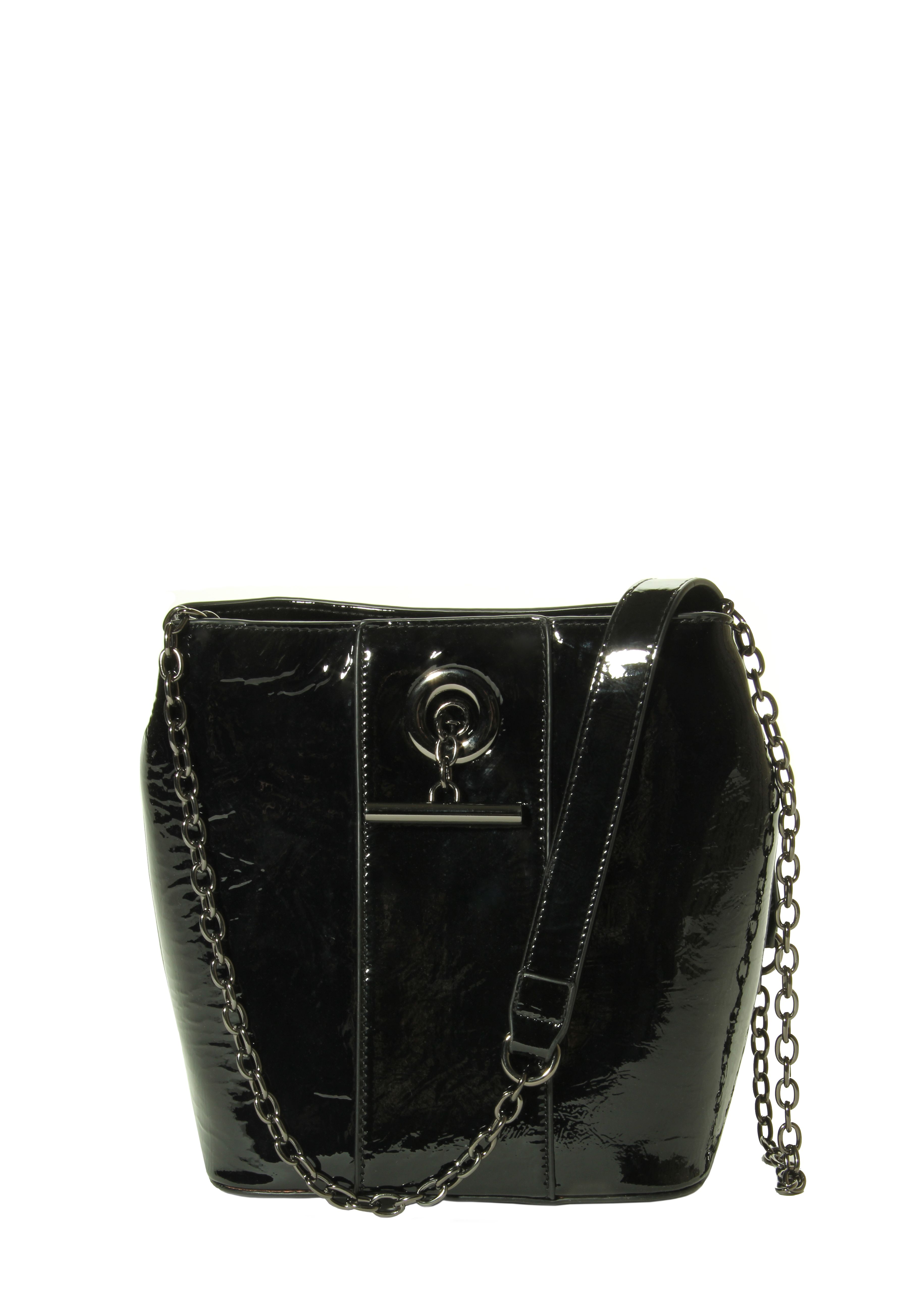 Marmi Exclusive Black Patent Bucket Bag